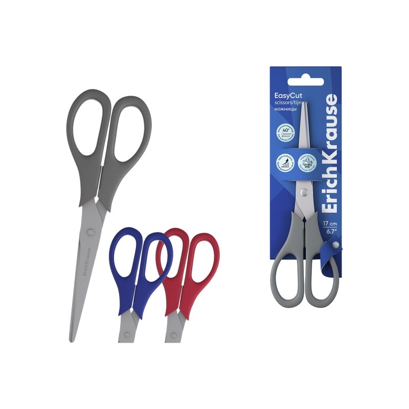 Ciseaux ergonomiques ErichKrause EasyCut 17 cm assortis Ciseaux ergonomiques ErichKrause EasyCut 17 cm assortis