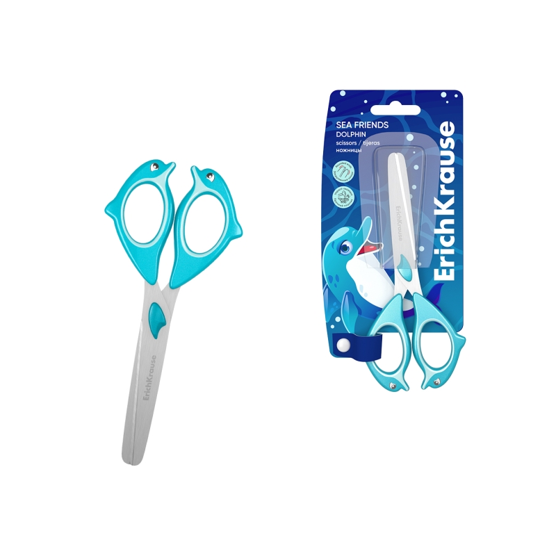 Ciseaux Dauphin ErichKrause Sea Friends 13,5 cm bleu Ciseaux Dauphin ErichKrause Sea Friends 13,5 cm bleu