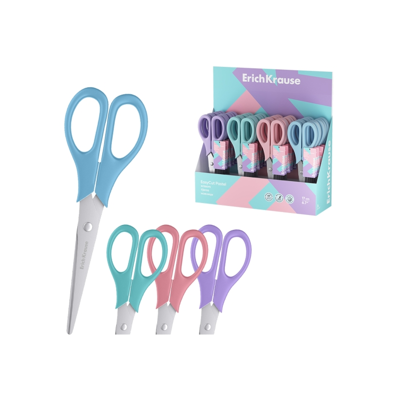 Ciseaux ErichKrause EasyCut 24 17 cm ergonomiques assortis Ciseaux ErichKrause EasyCut 24 17 cm ergonomiques assortis