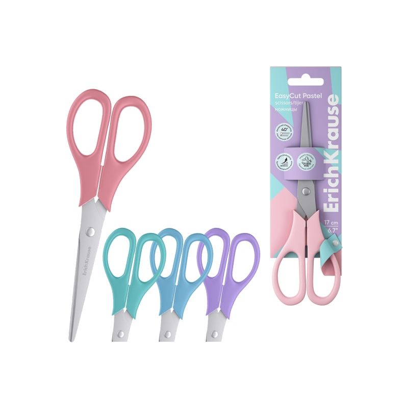 Ciseaux ergonomiques 17 cm ErichKrause, assortis