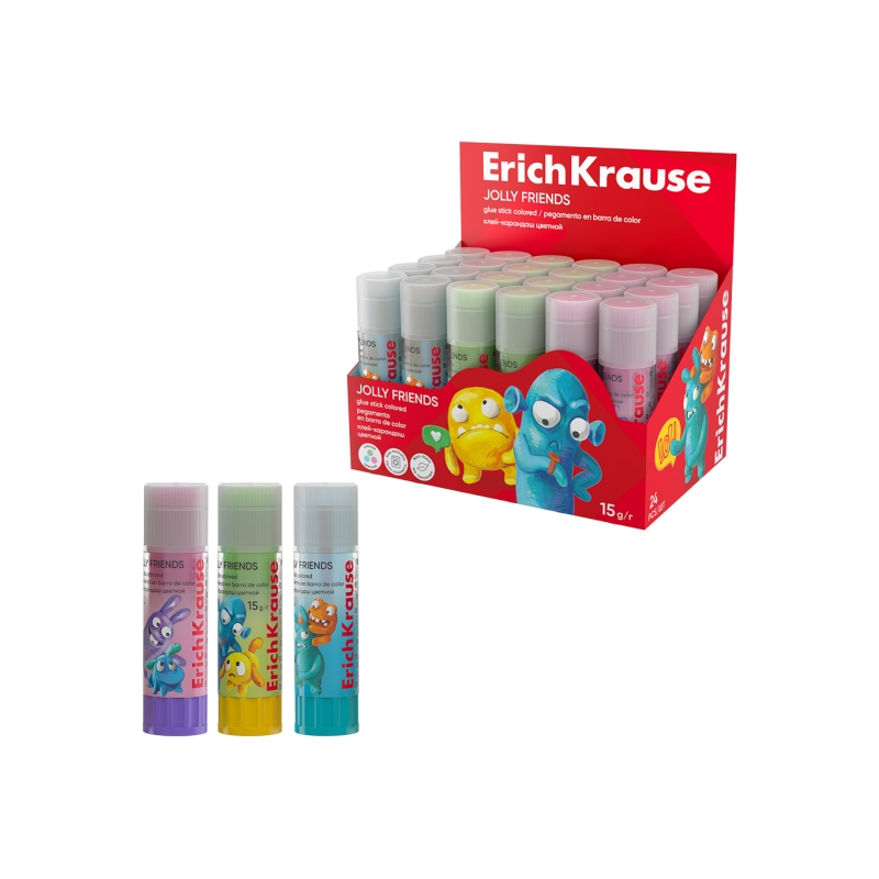 Bâtons de colle ErichKrause EasyStick 24x15 g assortis
