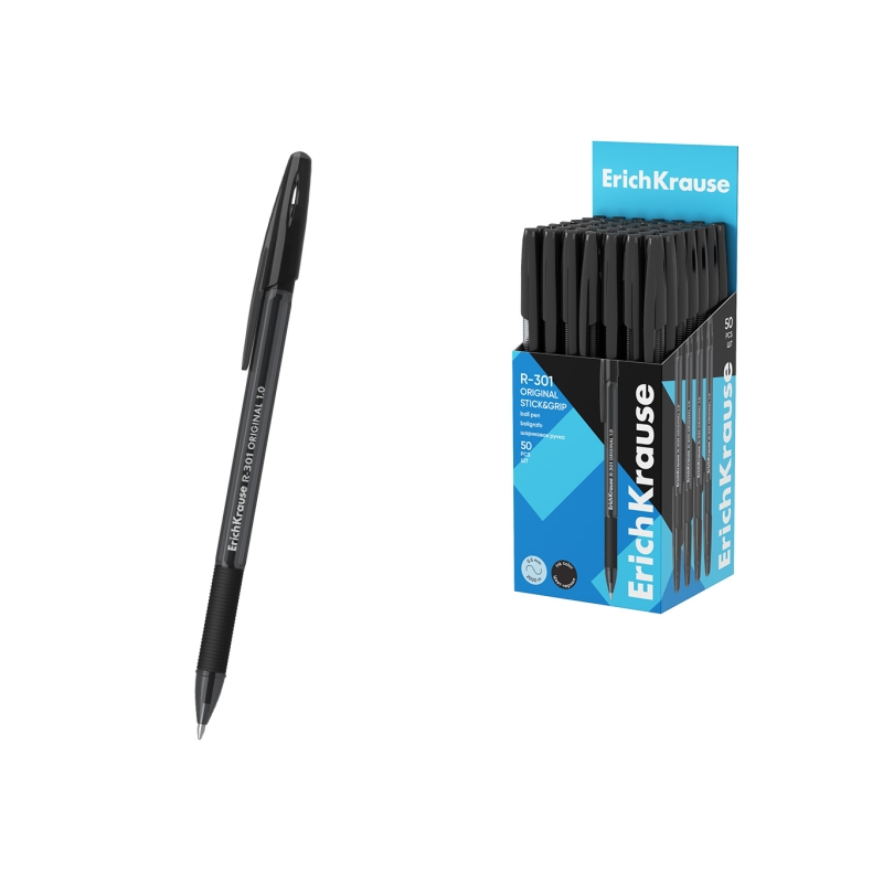 Stylo-bille ErichKrause R-301 noir 1,0 mm transparent Stylo-bille ErichKrause R-301 noir 1,0 mm transparent