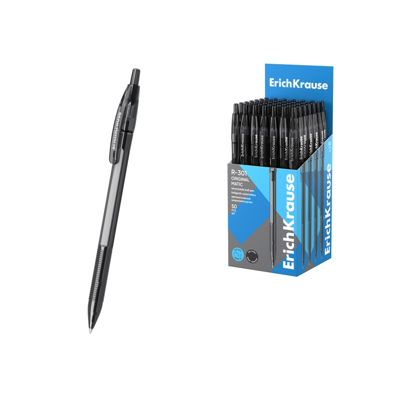 Stylo-bille rétractable ErichKrause R-301 Matic noir 1 mm Stylo-bille rétractable ErichKrause R-301 Matic noir 1 mm
