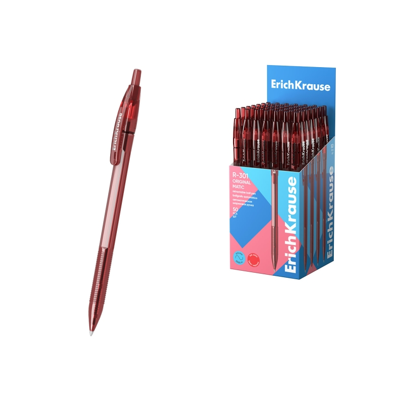 Stylo à bille rétractable ErichKrause R-301 rouge Stylo à bille rétractable ErichKrause R-301 rouge