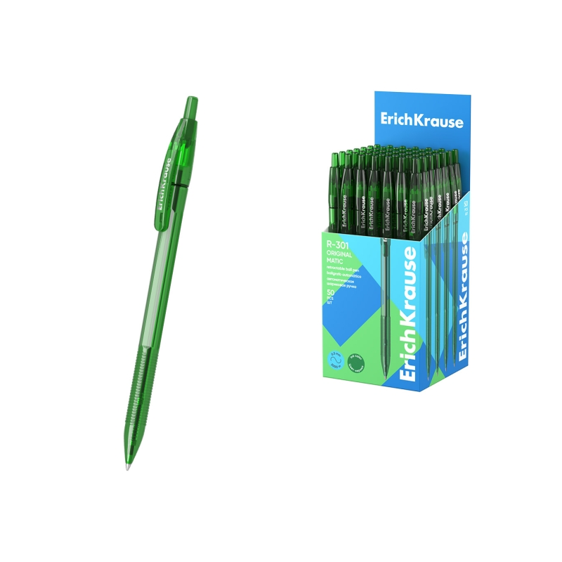 Stylo-bille rétractable ErichKrause R-301 Matic vert 1,0 mm Stylo-bille rétractable ErichKrause R-301 Matic vert 1,0 mm