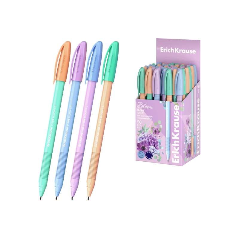 Stylos-bille ErichKrause U-108 Pastel Bloom 1,0 mm assortis Stylos-bille ErichKrause U-108 Pastel Bloom 1,0 mm assortis
