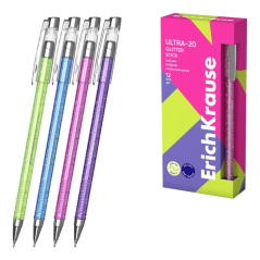 stylo à paillettes bleu