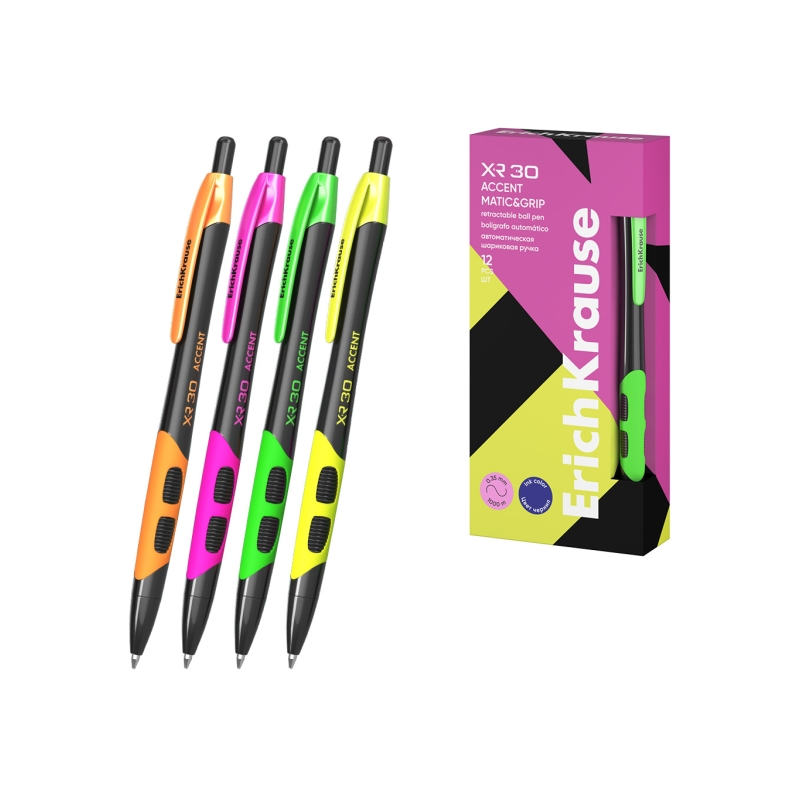Stylo à bille ErichKrause XR-30 Matic Grip bleu 0,35 mm Stylo à bille ErichKrause XR-30 Matic Grip bleu 0,35 mm