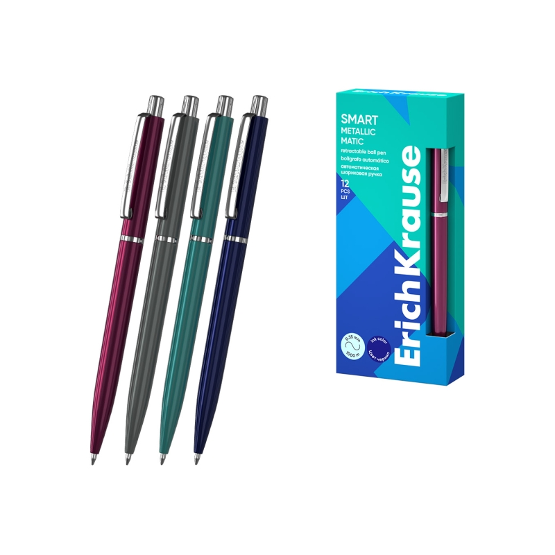 Stylo bille rétractable ErichKrause Smart Matic bleu 0,35 mm Stylo bille rétractable ErichKrause Smart Matic bleu 0,35 mm