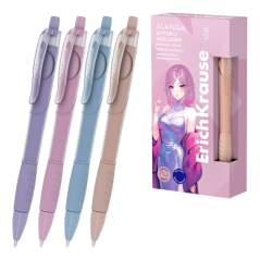 stylo rétractable bleu papillon