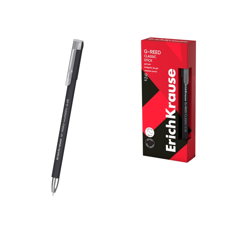 Stylo gel ErichKrause G-Reed Stick Classic noir 0,38 mm Stylo gel ErichKrause G-Reed Stick Classic noir 0,38 mm