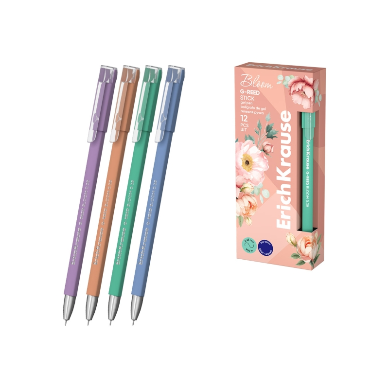 ErichKrause G-Reed Stick Pastel Bloom stylo gel bleu 0,25 mm ErichKrause G-Reed Stick Pastel Bloom stylo gel bleu 0,25 mm