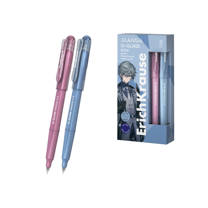 Stylo gel bleu ErichKrause G-Glass Stick 0,4 mm