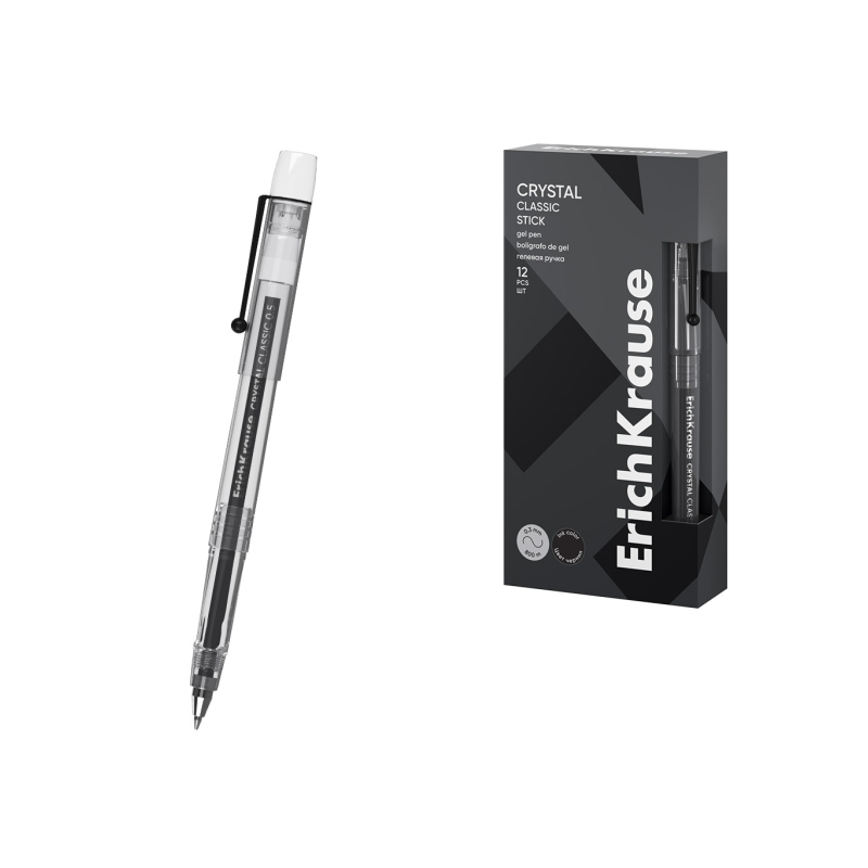 ErichKrause Crystal Stick stylo gel noir 0,5 mm ErichKrause Crystal Stick stylo gel noir 0,5 mm