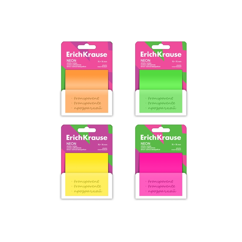 Bloc de 50 notes adhésives ErichKrause 75x75mm couleurs assorties Bloc de 50 notes adhésives ErichKrause 75x75mm couleurs assorties