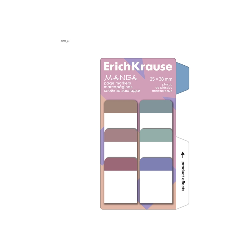 ErichKrause 60 marque-pages repositionnables assortis 25x38mm