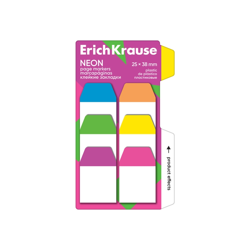 Marque-pages repositionnables ErichKrause 6x10 assortis 25x38mm Marque-pages repositionnables ErichKrause 6x10 assortis 25x38mm