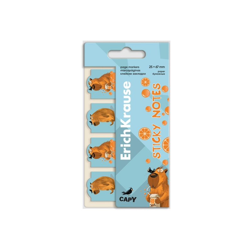 ErichKrause Happy Capy 4x20 marque-pages repositionnables couleurs ErichKrause Happy Capy 4x20 marque-pages repositionnables couleurs