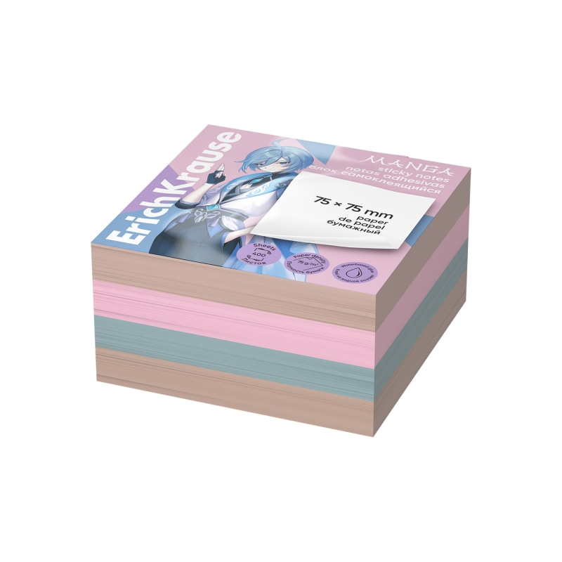 Bloc de 400 notes adhésives ErichKrause 75x75mm couleurs Bloc de 400 notes adhésives ErichKrause 75x75mm couleurs