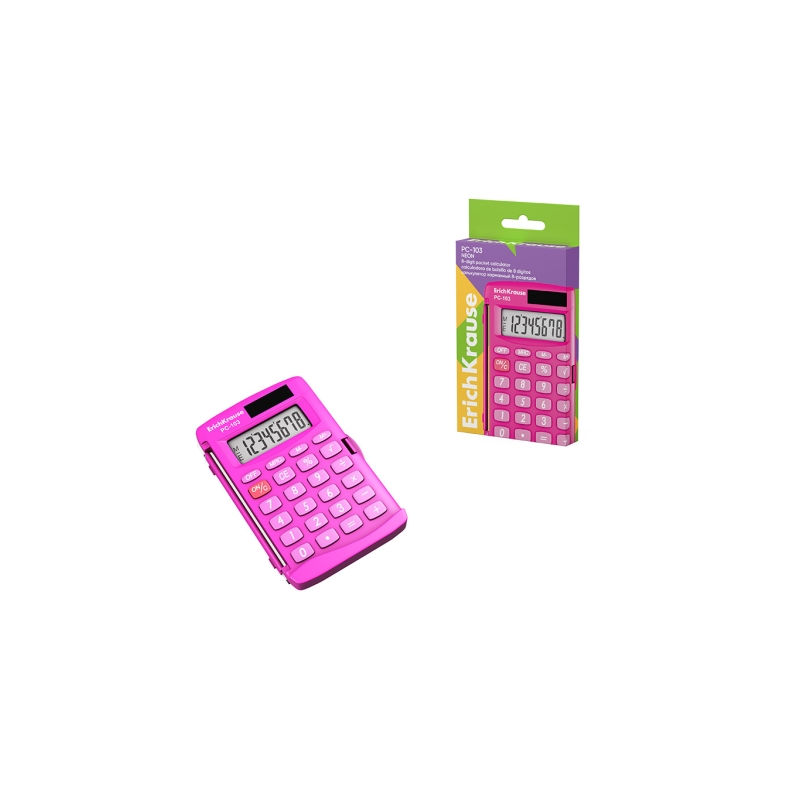 Calculatrice de poche ErichKrause PC-103 8 chiffres rose Calculatrice de poche ErichKrause PC-103 8 chiffres rose