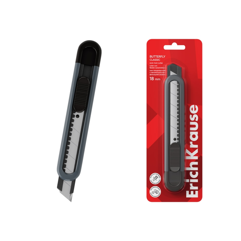 Cutter ErichKrause Butterfly Classic 18 mm gris Cutter ErichKrause Butterfly Classic 18 mm gris