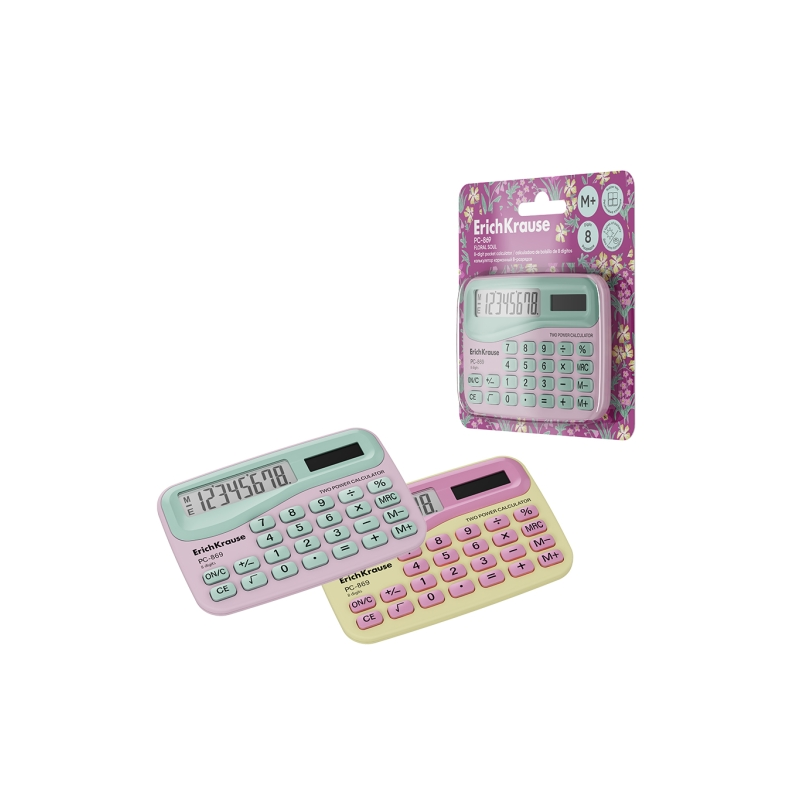 Calculatrice de poche ErichKrause PC-869 8 chiffres couleurs assorties Calculatrice de poche ErichKrause PC-869 8 chiffres couleurs assorties