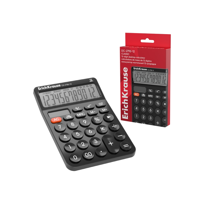 Calculatrice de bureau ErichKrause DC-2792-12 12 chiffres noir Calculatrice de bureau ErichKrause DC-2792-12 12 chiffres noir