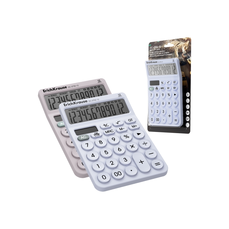 Calculatrice de bureau ErichKrause DC-2792-12 12 chiffres couleurs assorties