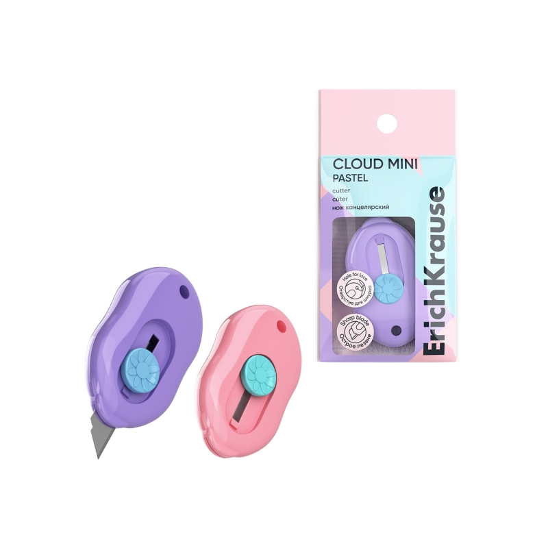 Cutter mini 9mm ErichKrause plastique couleurs assorties