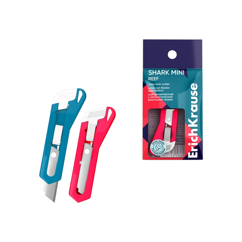 Mini cutter 13mm ErichKrause Shark couleurs assorties