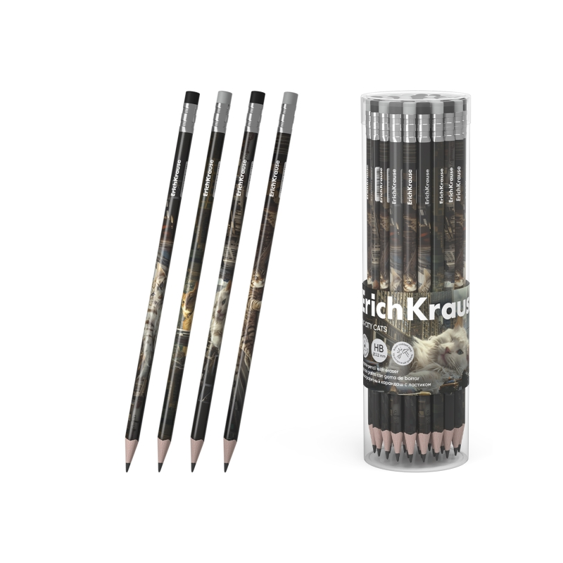 Crayon graphite HB ErichKrause, gomme, assorti Crayon graphite HB ErichKrause, gomme, assorti