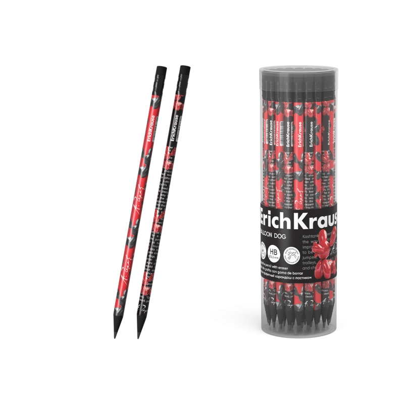 Crayon graphite ErichKrause HB avec gomme, assorti Crayon graphite ErichKrause HB avec gomme, assorti