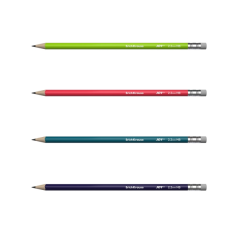 Crayon graphite ErichKrause JOY Reef HB avec gomme, assortis