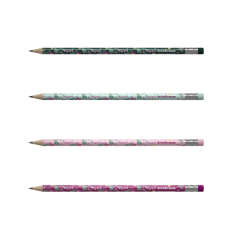 Crayon à papier HB avec gomme ErichKrause Floral Soul assorti