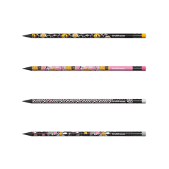Crayon graphite ErichKrause HB avec gomme, assorti