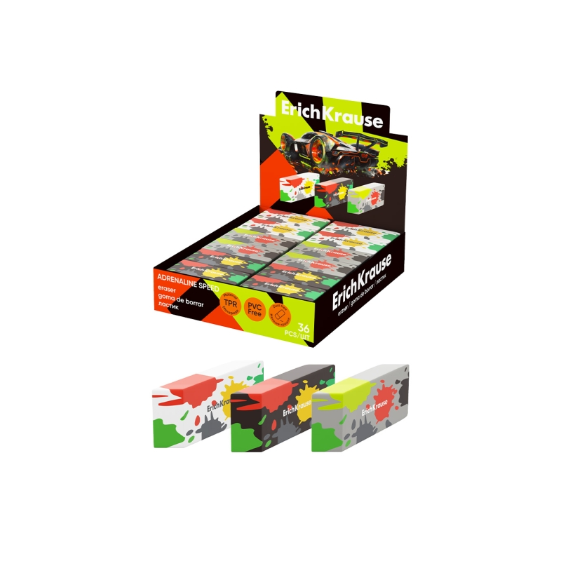 Gomme ErichKrause Adrenaline Speed x36 couleurs assorties Gomme ErichKrause Adrenaline Speed x36 couleurs assorties