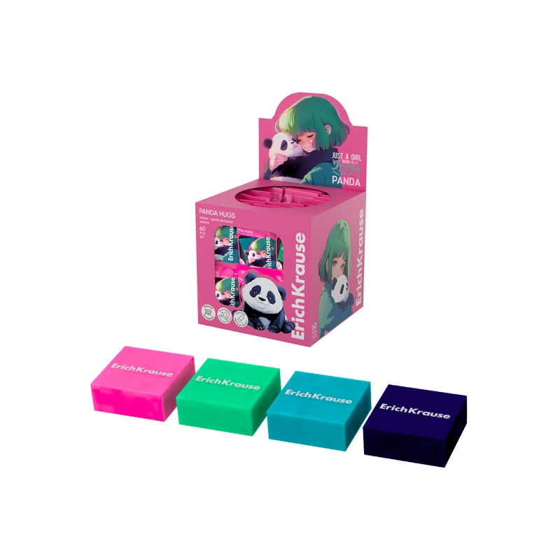 Gommes ErichKrause Panda Hugs x60 couleurs assorties Gommes ErichKrause Panda Hugs x60 couleurs assorties