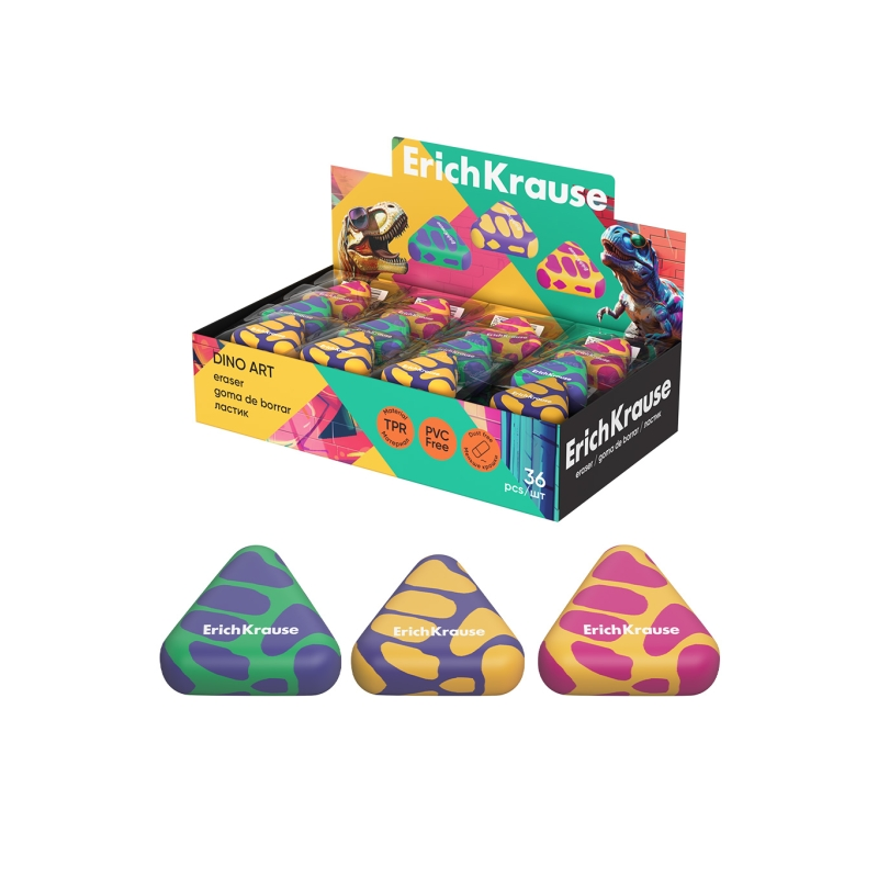 Lot de 36 gommes ErichKrause Dino Art assorties Lot de 36 gommes ErichKrause Dino Art assorties
