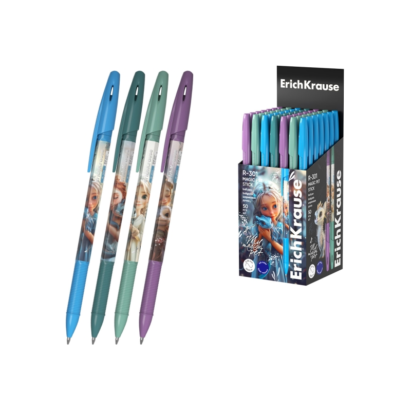 Stylo bille ErichKrause R-301 bleu 0,35 mm avec capuchon Stylo bille ErichKrause R-301 bleu 0,35 mm avec capuchon