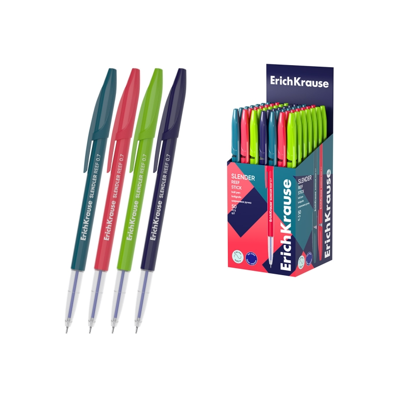Stylo-bille ErichKrause Slender Stick bleu 0,26 mm