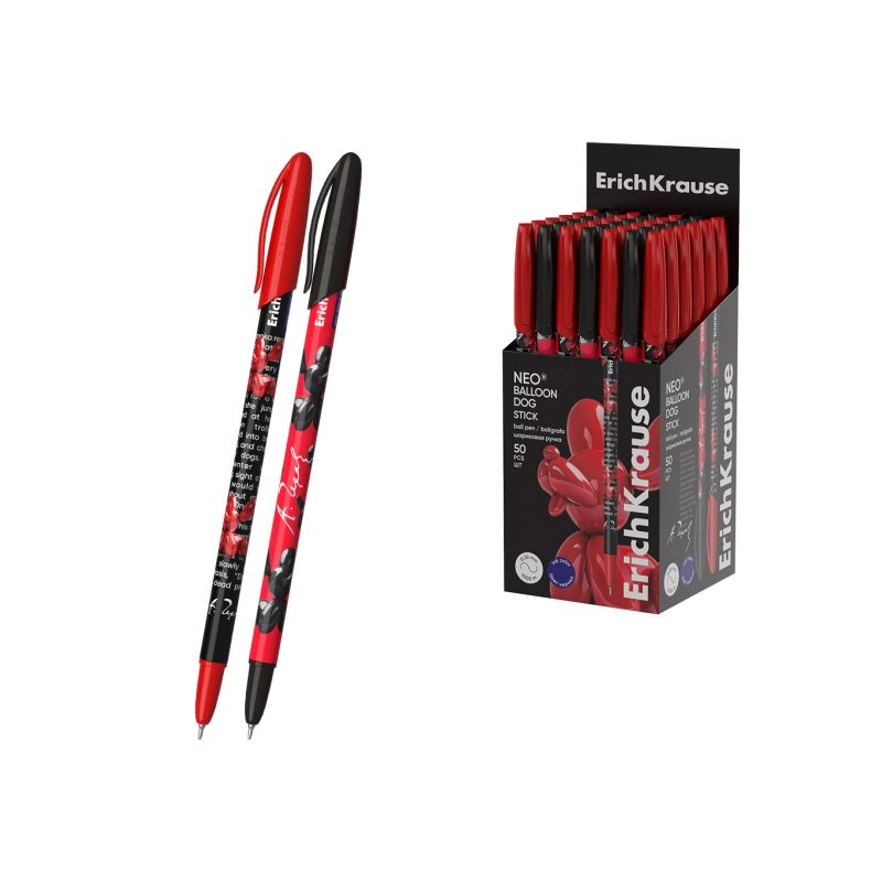Stylo bille ErichKrause Neo Stick bleu 0,26 mm Chien ballon