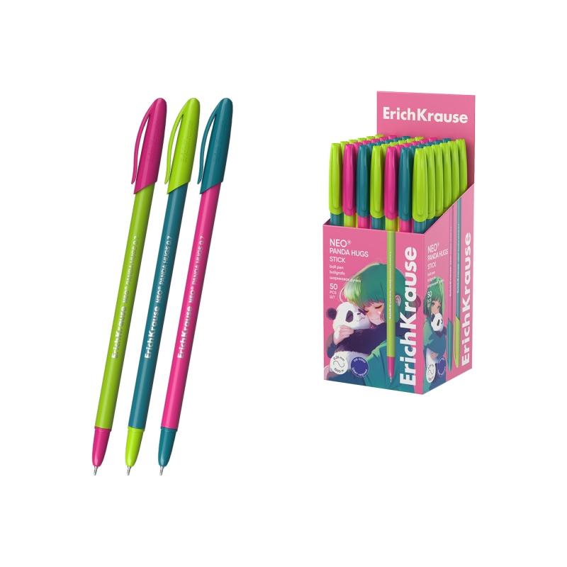 Stylo-bille ErichKrause Neo Stick Panda Hugs bleu 0,26 mm Stylo-bille ErichKrause Neo Stick Panda Hugs bleu 0,26 mm