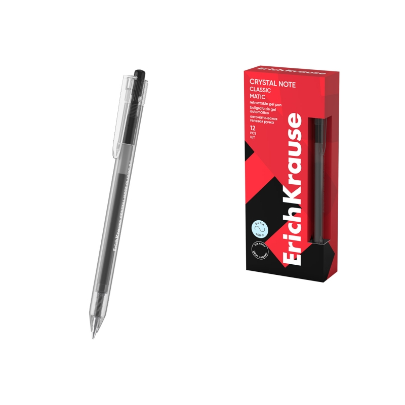 Stylo ErichKrause Cristal Note Matic 0,5 mm Noir