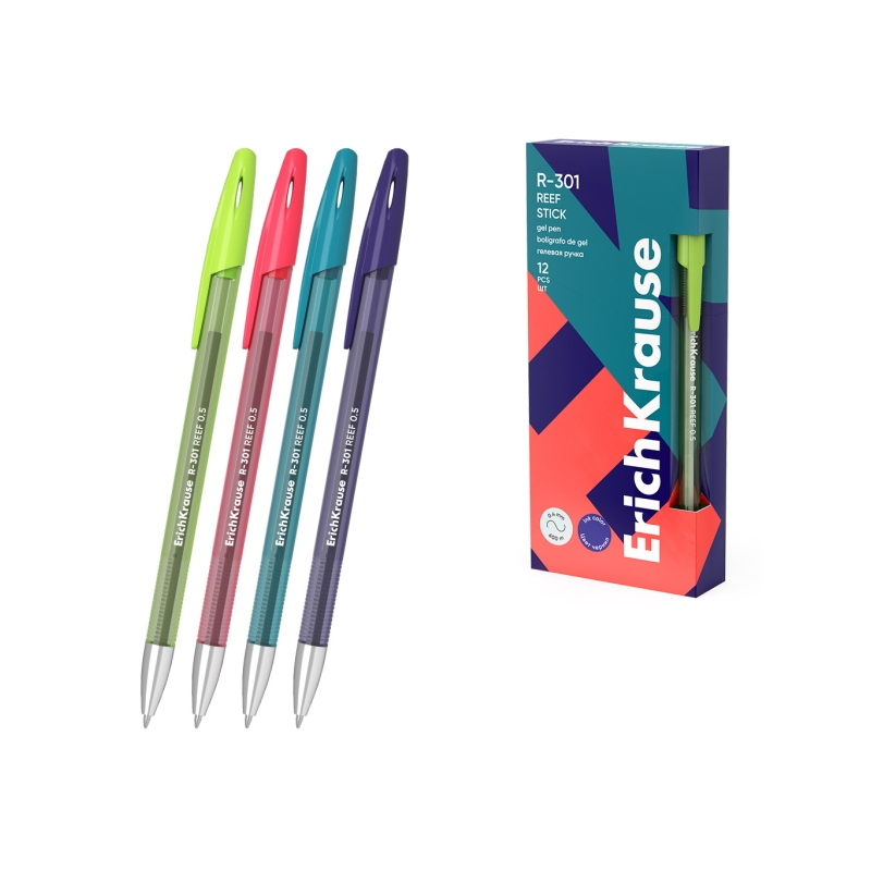 Stylo gel bleu ErichKrause R-301 0,4mm résistant à l’eau