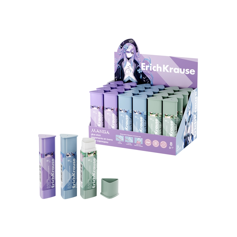 ErichKrause Prism Manga 24 bâtons de colle 8g blanc