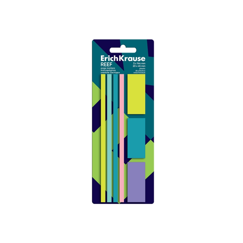 Marque-pages repositionnables ErichKrause Reef 7x20 couleurs