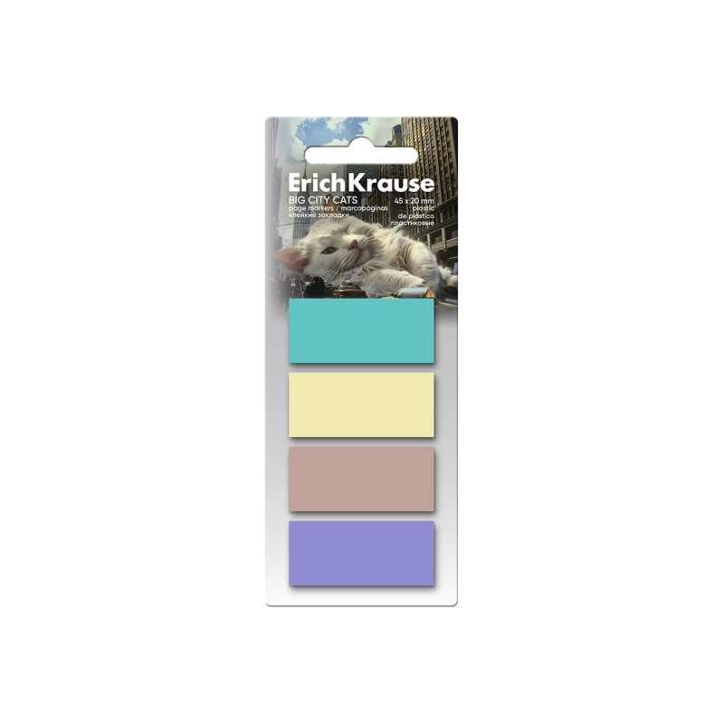 ErichKrause marque-pages assortis Chats 20x45mm 4 blocs