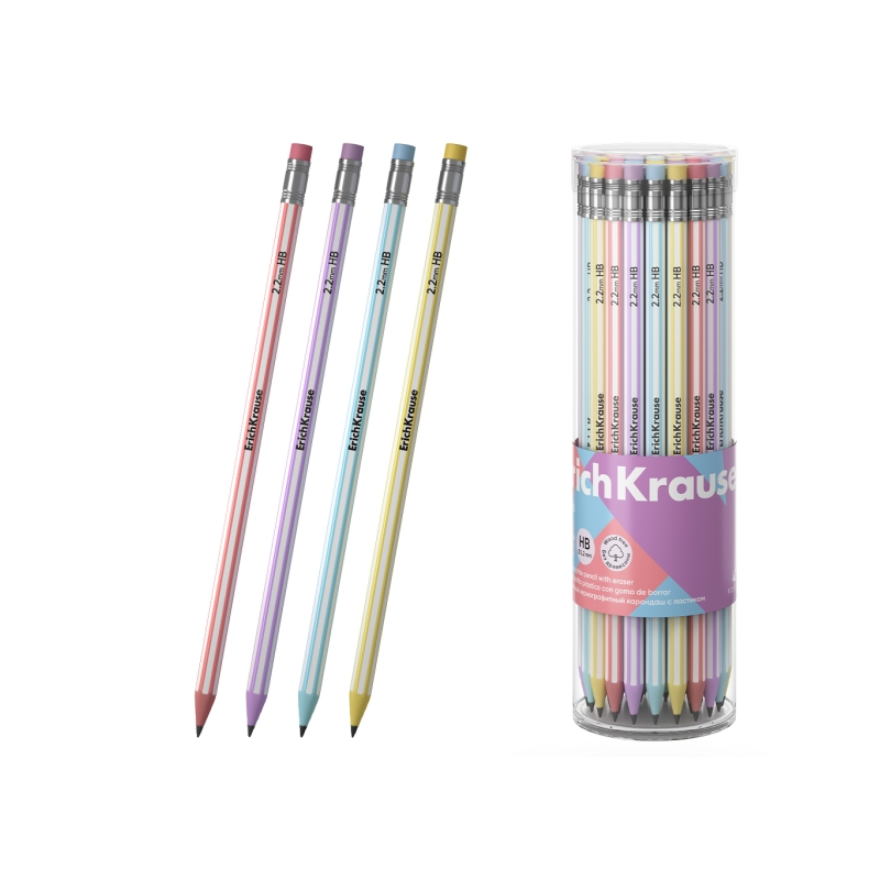Crayon graphite HB avec gomme ErichKrause, assorti Crayon graphite HB avec gomme ErichKrause, assorti