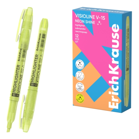 surligneur jaune ErichKrause pointe biseautée