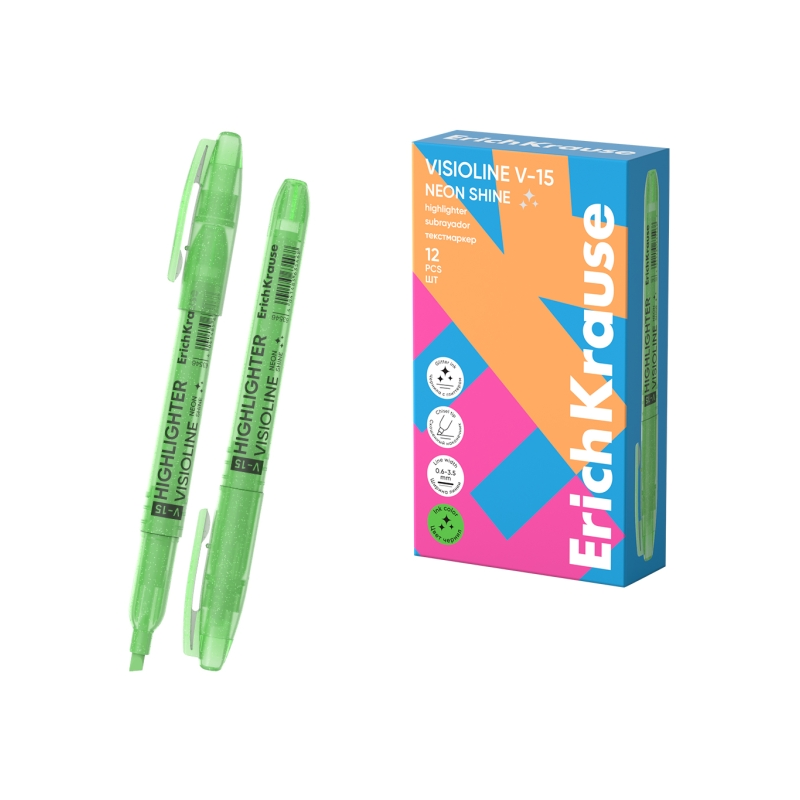 Surligneur ErichKrause Visioline V-15 Vert Pointe Biseautée